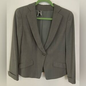 Armani Collezioni Vintage Womens Gray Pinstripe Blazer Size XS 2 Wool Blend